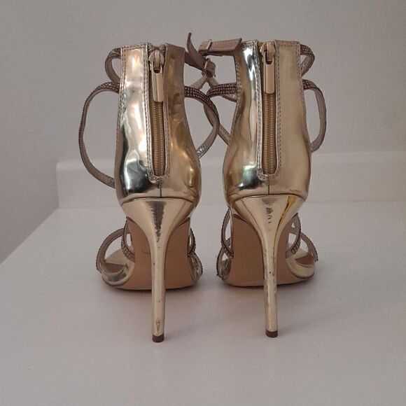 Steve Madden gold strappy sandals heels size 10 - Picture 4 of 6